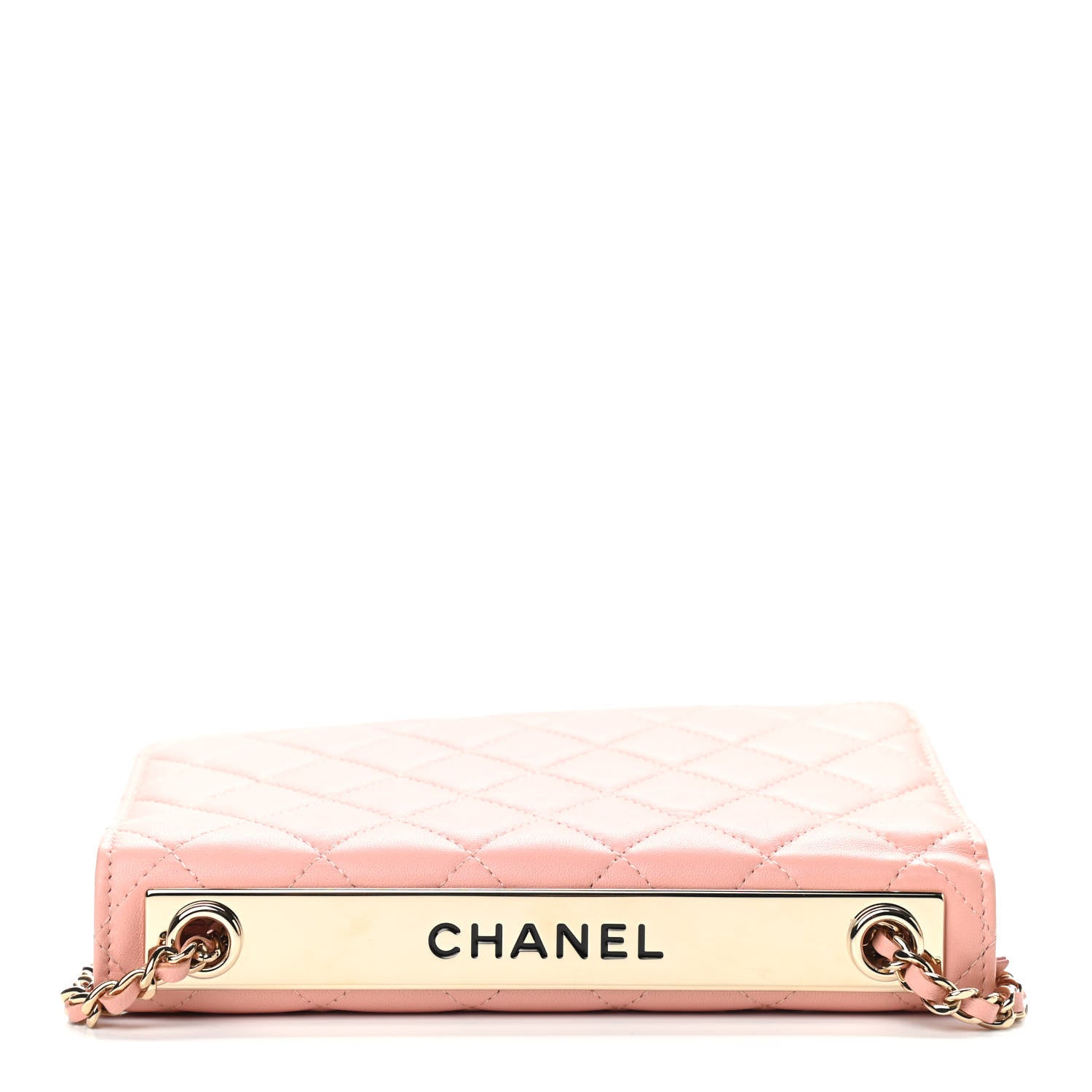 Chanel Lambskin Quilted Trendy CC Wallet On Chain WOC Pink 11 of 12