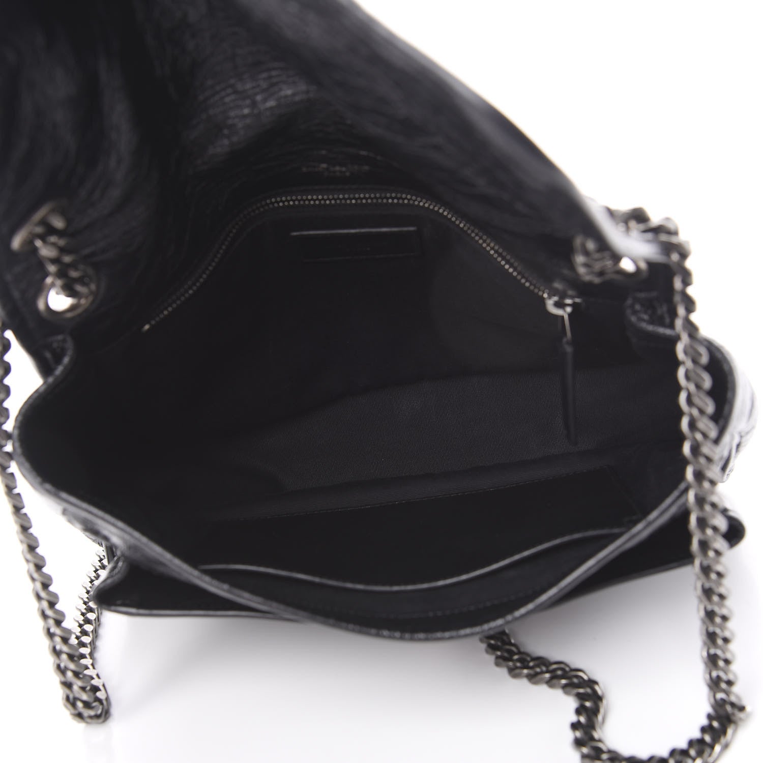 Saint Laurent Crinkled Calfskin Matelasse Monogram Medium Niki Chain Satchel Black 6 of 11