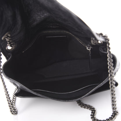 Saint Laurent Crinkled Calfskin Matelasse Monogram Medium Niki Chain Satchel Black 6 of 11