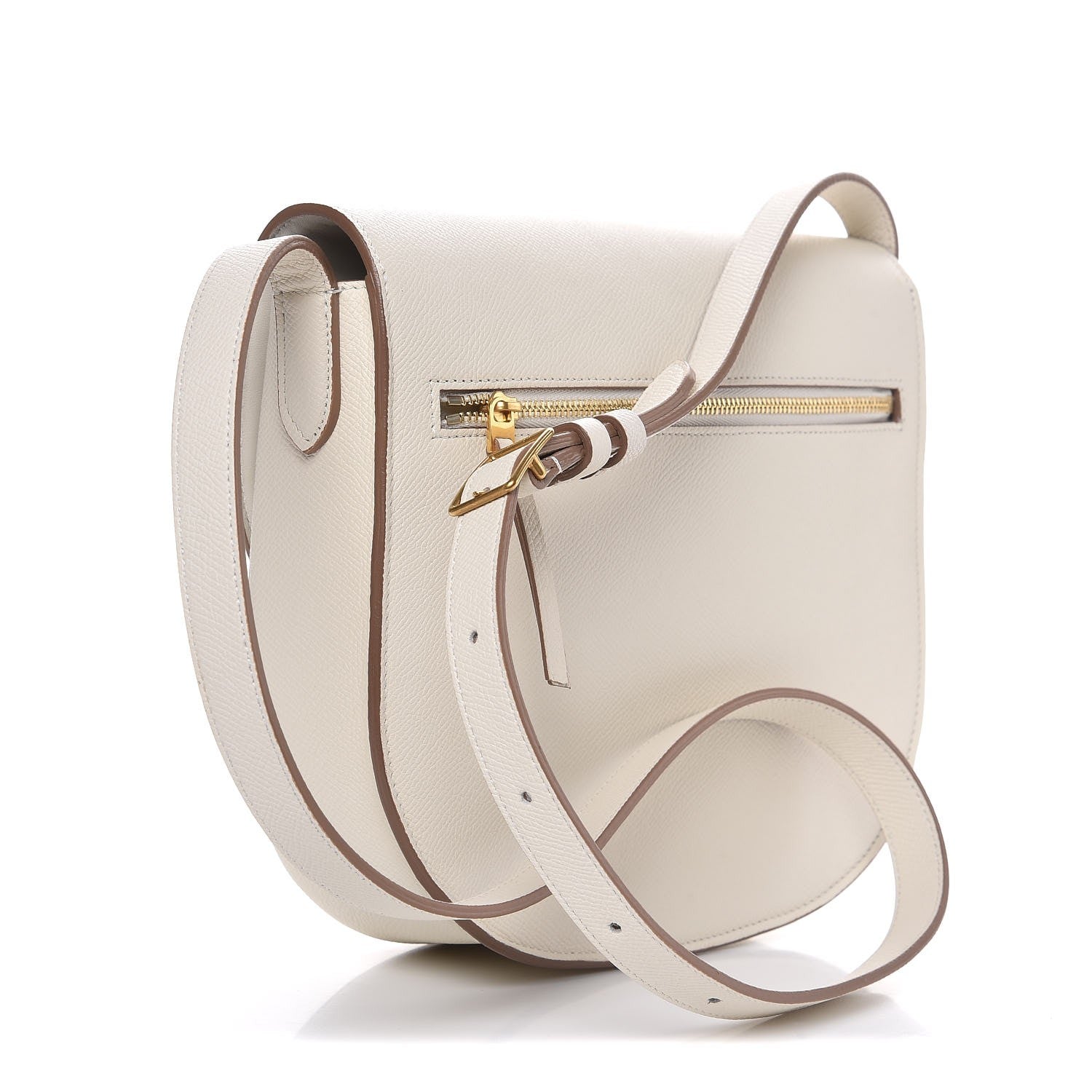 Celine Grained Calfskin Small Trotteur White 3 of 7