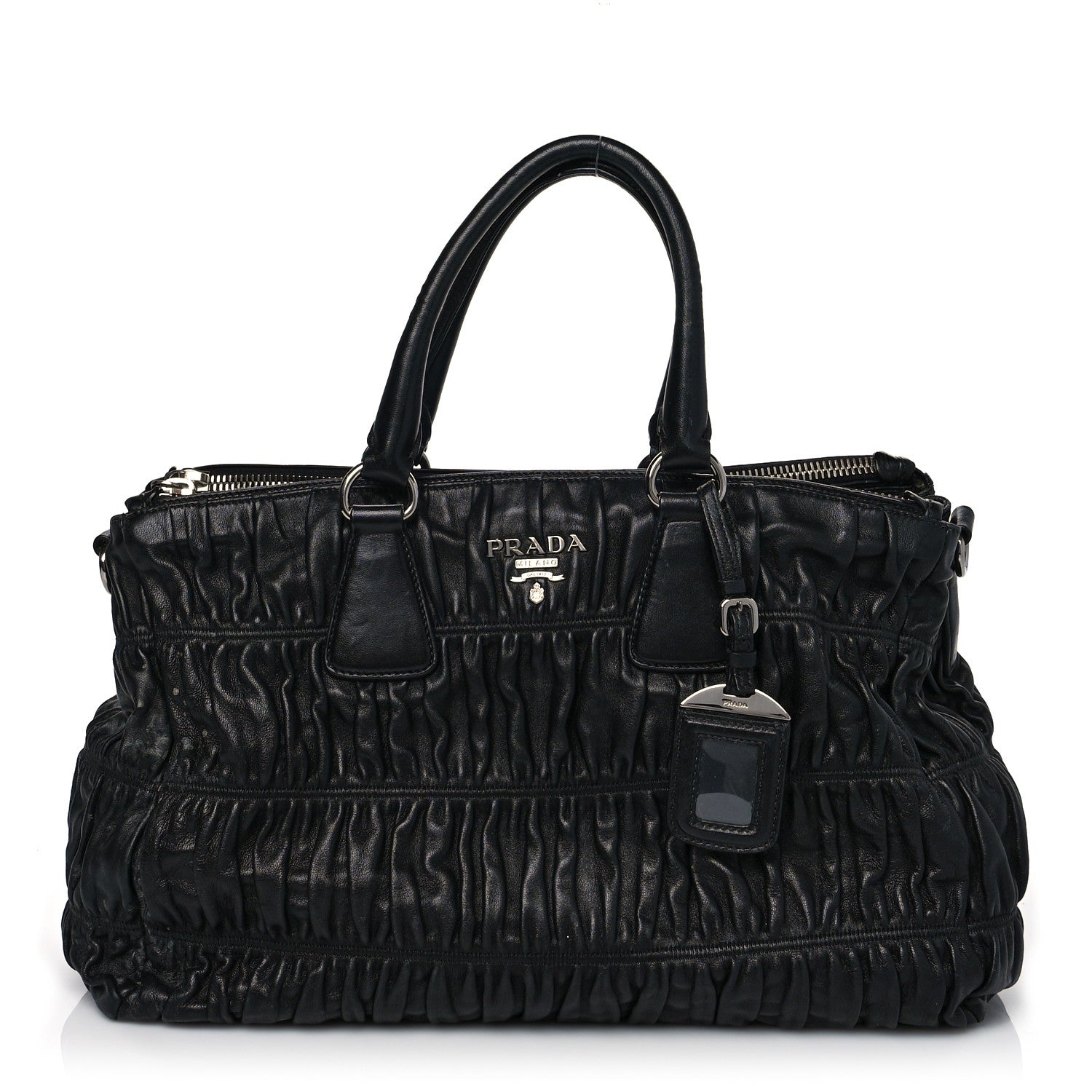 Prada Nappa Gaufre Shopping Satchel Black 1 of 13
