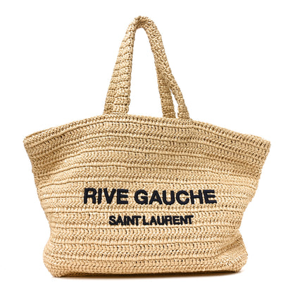 Saint Laurent Raffia Rive Gauche Tote Natural 1 of 10