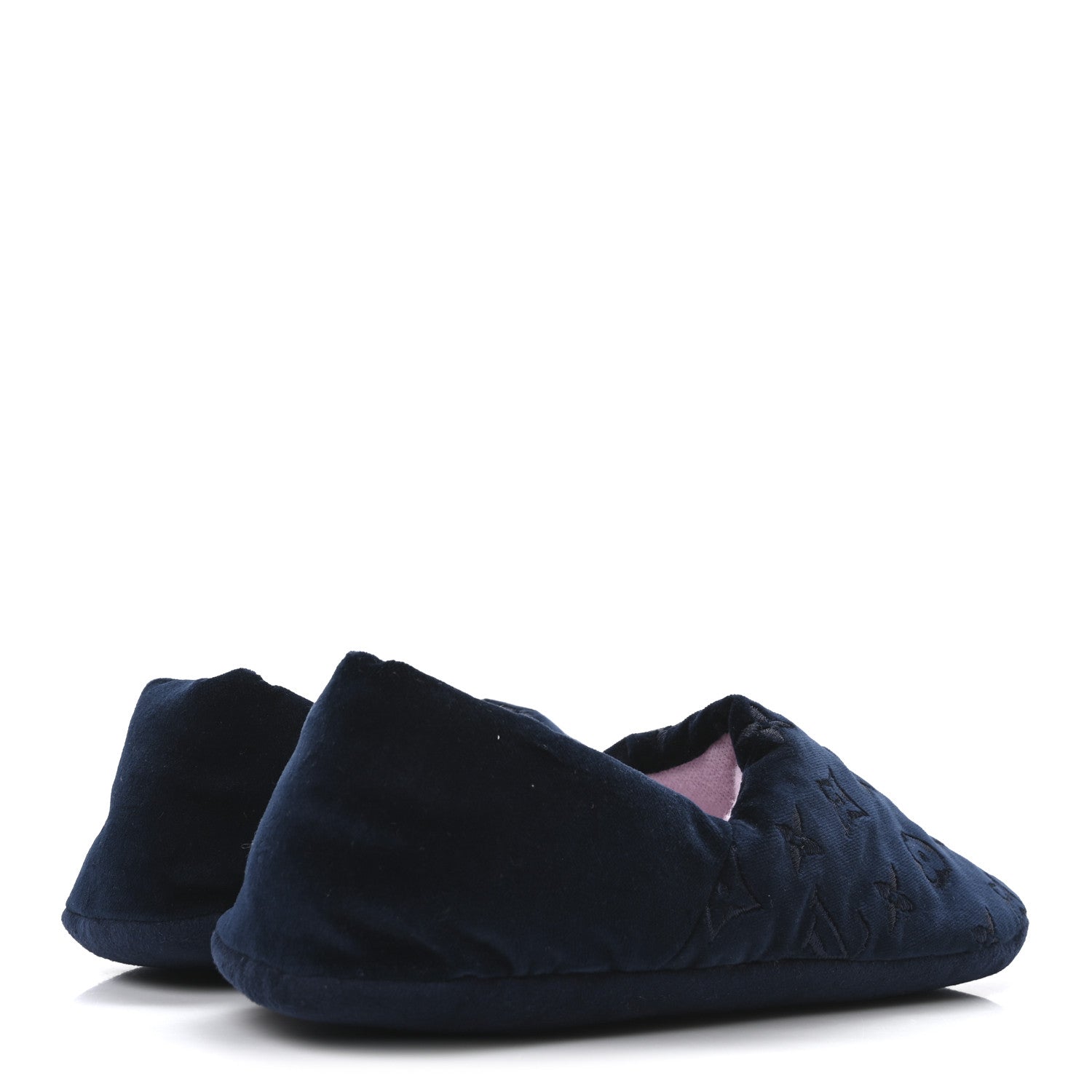 Louis Vuitton Velvet Embroidered Monogram Dreamy Slipper 36 Navy 5 of 7
