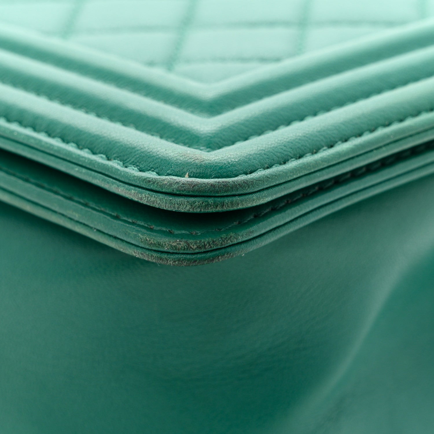 Chanel Lambskin Quilted Medium Boy Flap Green 12 of 13