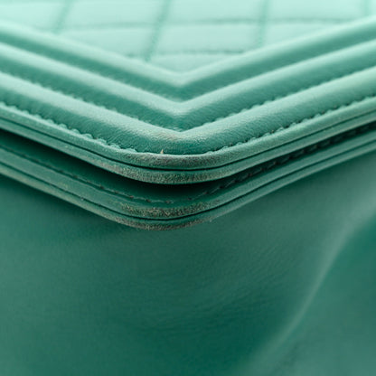 Chanel Lambskin Quilted Medium Boy Flap Green 12 of 13
