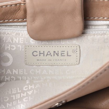 Chanel Lambskin Contrast Stitch Small Surpique Accordion Flap Beige 6 of 17