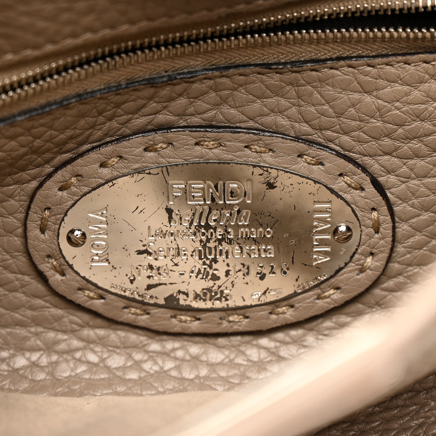 Fendi Cuoio Romano Snakeskin Selleria Mini Peekaboo Iconic Satchel Roccia Corda 7 of 17