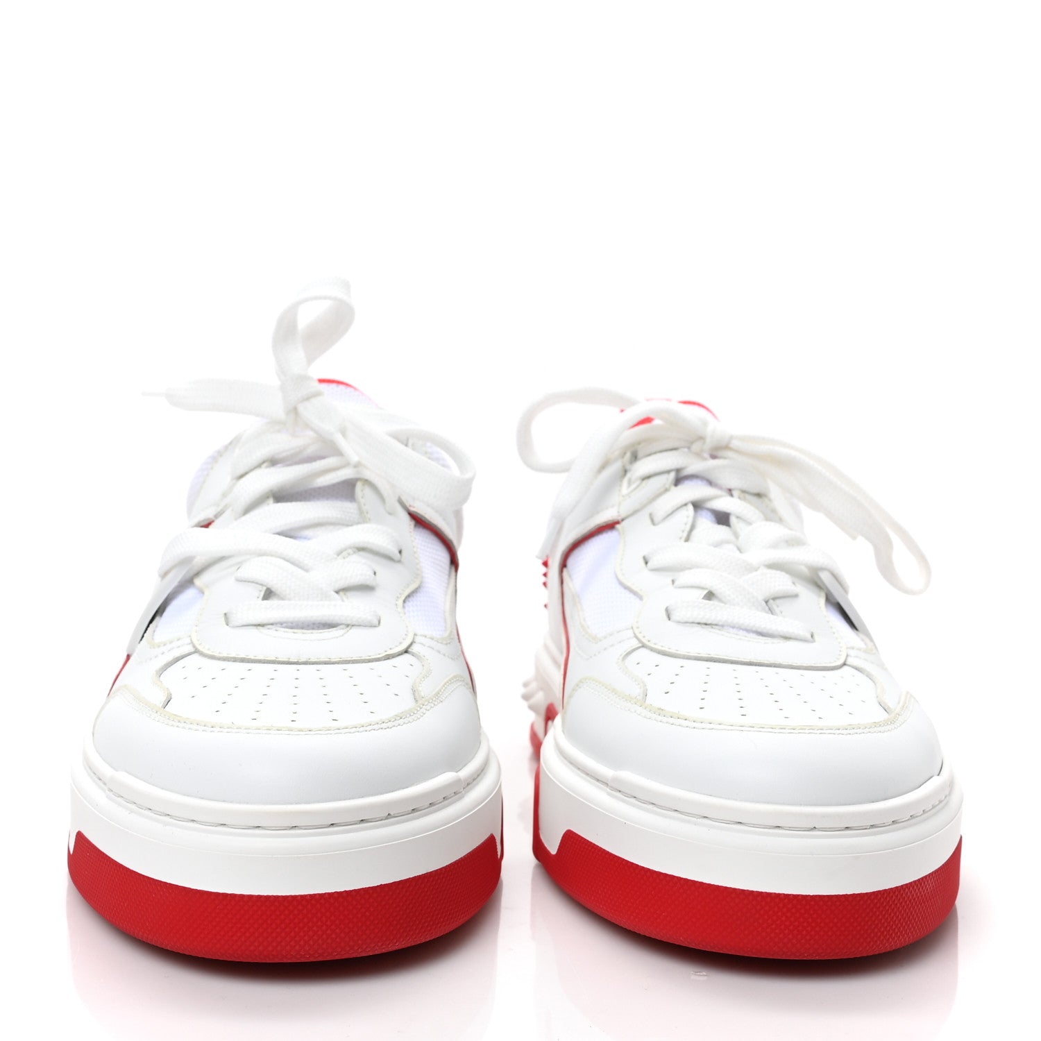 Christian Louboutin Calfskin Suede Nappa Mens Astroloubi Basketball Sneakers 42.5 White Red 2 of 7
