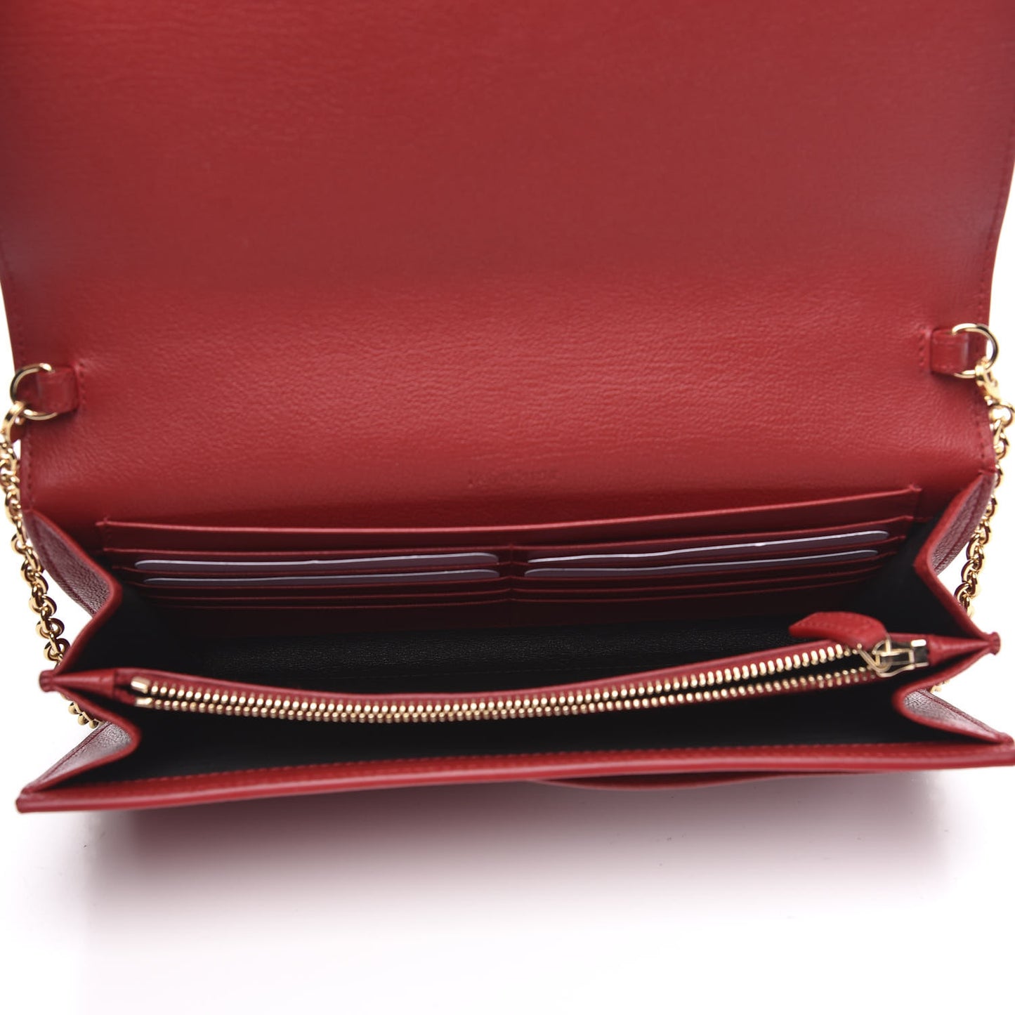 Calfskin Belle de Jour Chain Clutch Rouge Orient