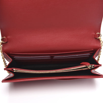 Saint Laurent Calfskin Belle de Jour Chain Clutch Rouge Orient 5 of 11