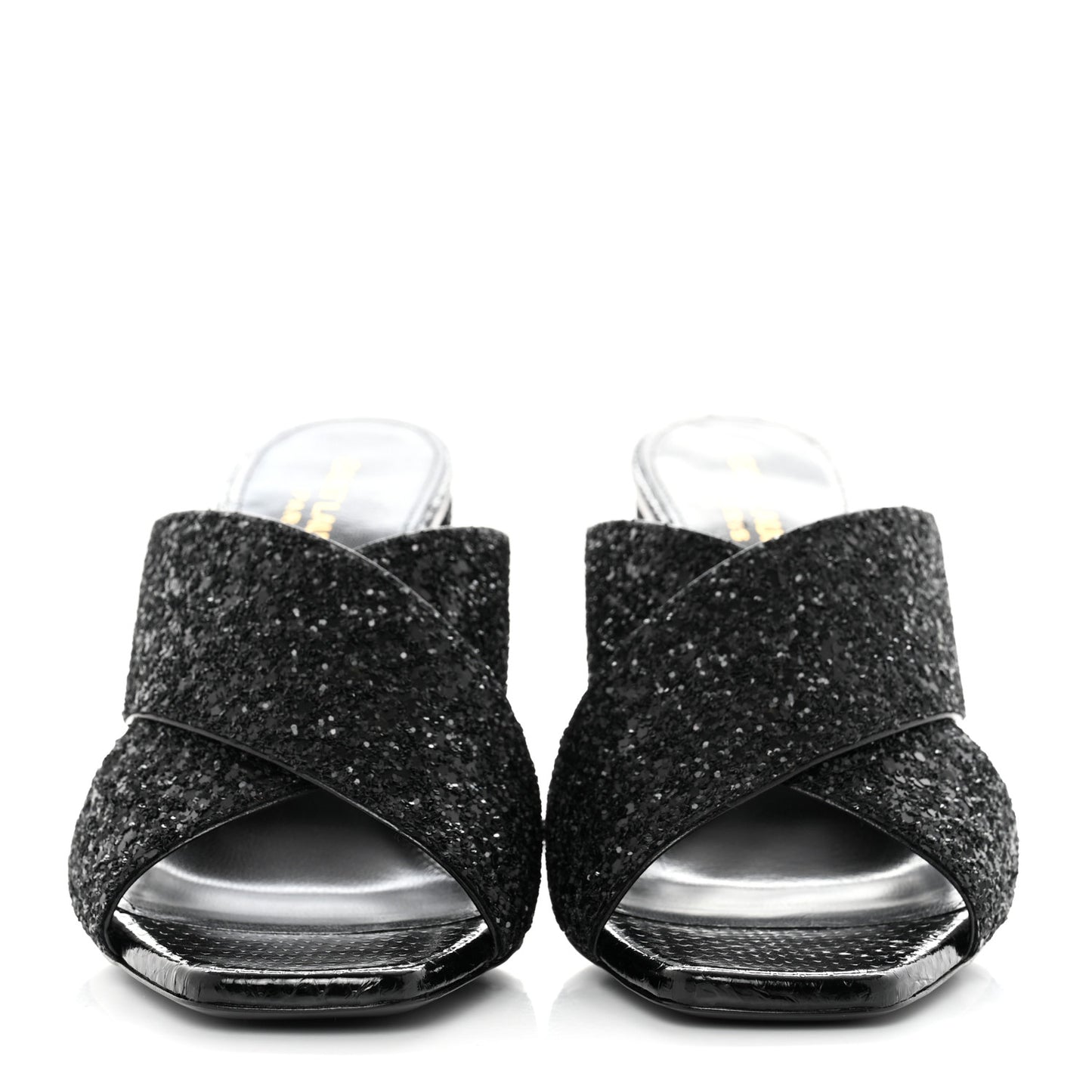 Glitter LouLou 70 Mule Sandals 38 Black