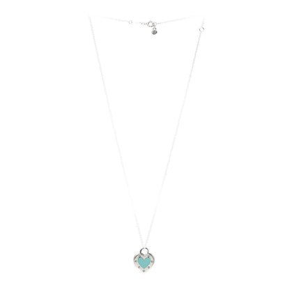 Tiffany Sterling Silver Enamel Return to Tiffany Love Heart Necklace Blue 3 of 6