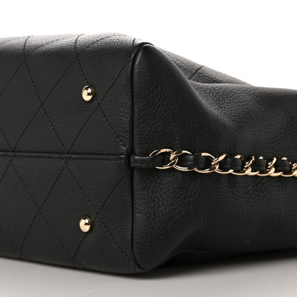 Chanel Bullskin Stitched Medium Shopping Bag Black 8 of 8