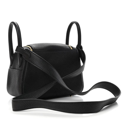 Hermes Taurillon Clemence Mini Lindy 20 Black 2 of 4