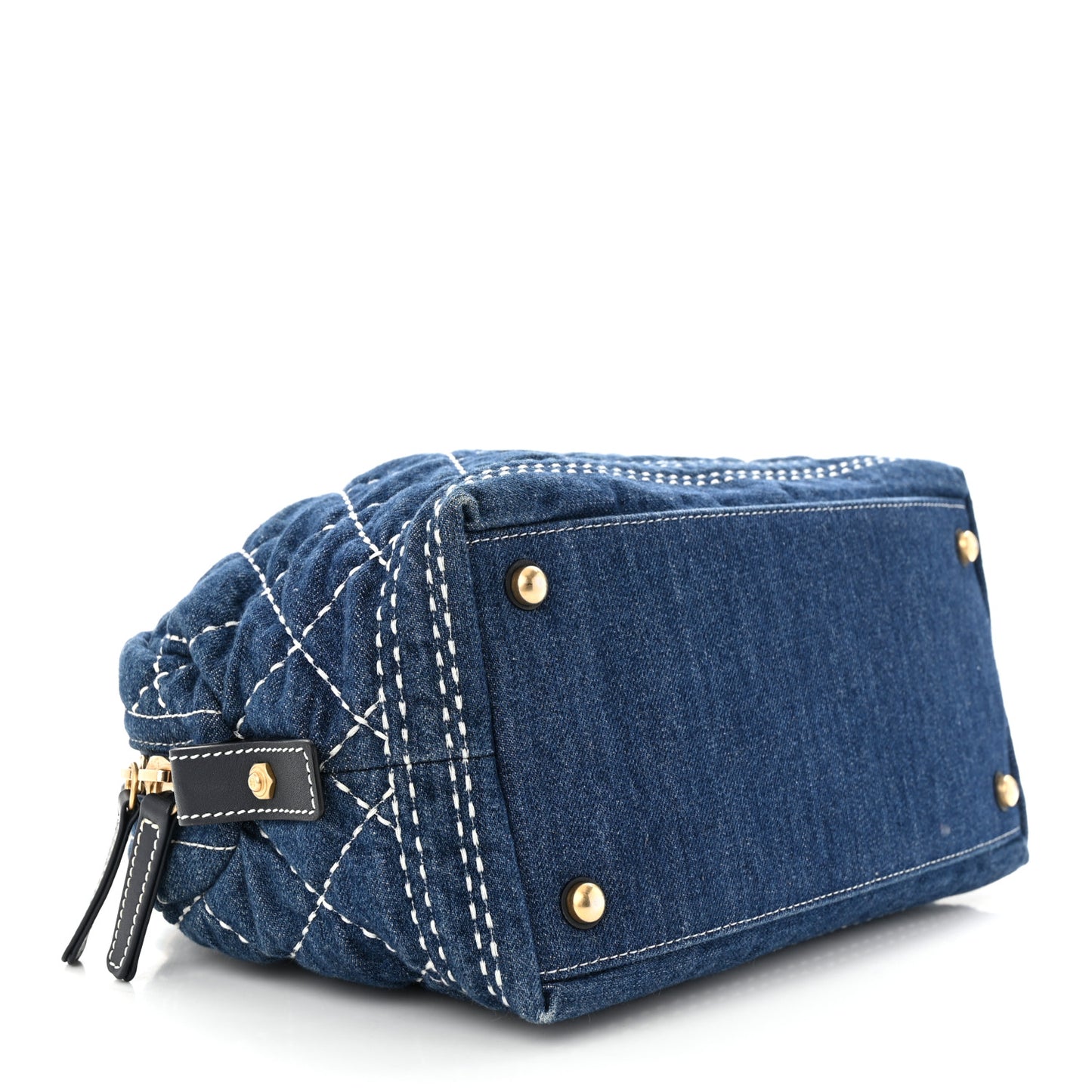 Denim Quilted CC Denim Trip Bowling Bag Blue