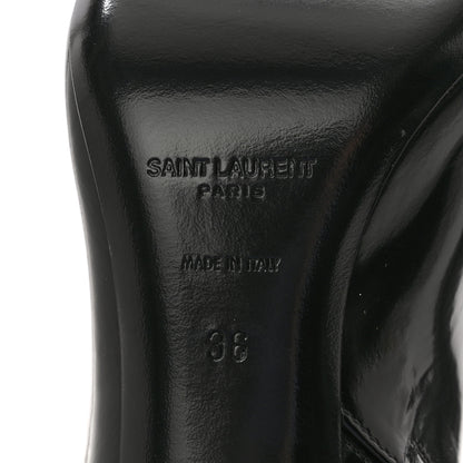 Saint Laurent Patent Vendome Buckle Ankle Booties 36 Black 6 of 9