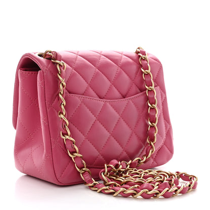 Chanel Lambskin Quilted Mini Square Flap Pink 3 of 12
