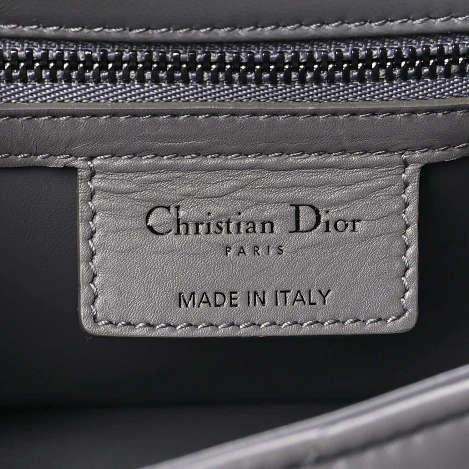 Christian Dior Calfskin Macrocannage Medium Caro Bag Iron Grey 6 of 9