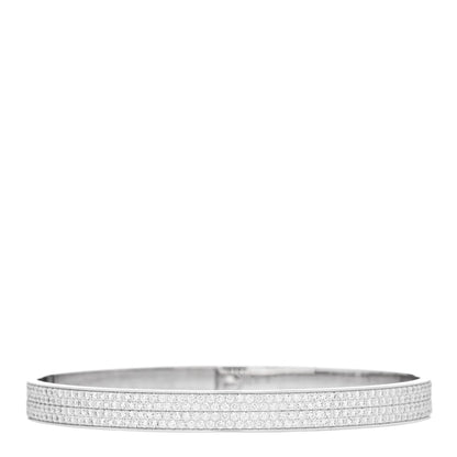 Hermes 18K White Gold Diamond Kelly Full Pave Bracelet XS 2 of 4