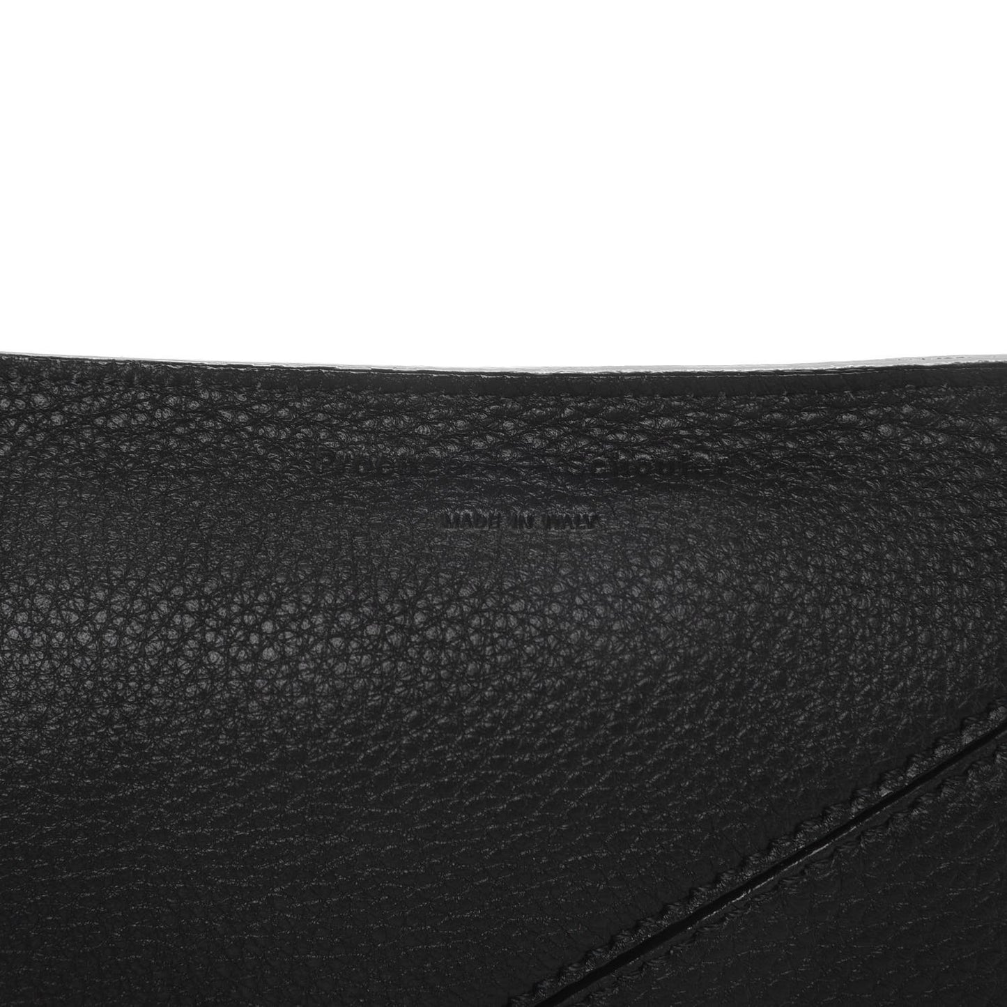 Pebble Calfskin Zip Pouch Black