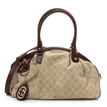 Gucci Monogram Cabinato Medium Sukey Boston Brown 1 of 10