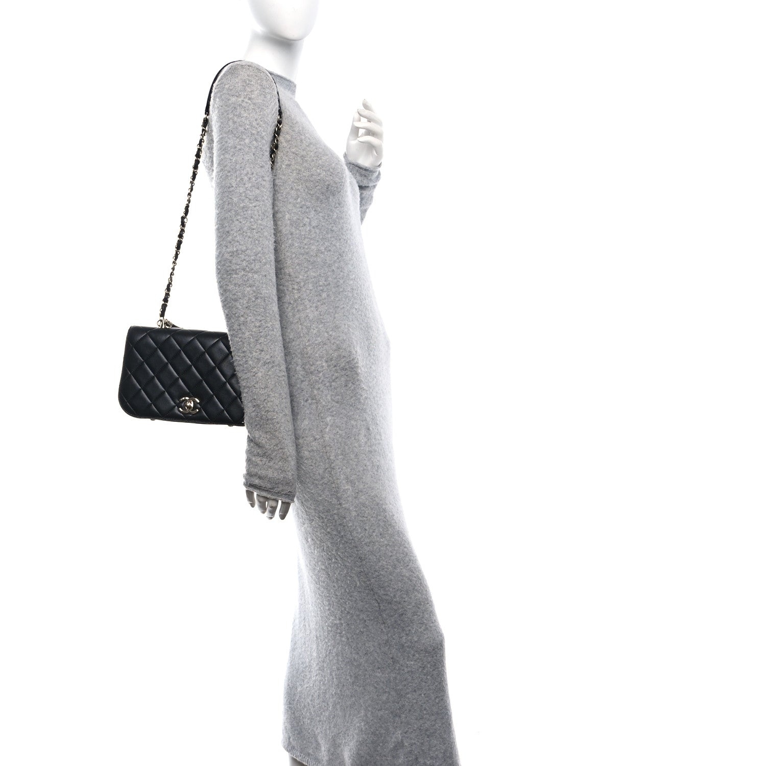 Chanel Lambskin Small Carry Chic Flap Black 2 of 14