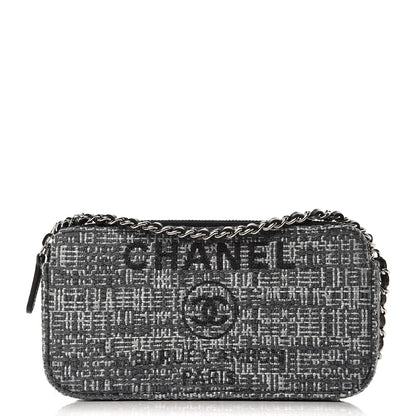 Chanel Canvas Small Deauville Clutch With Chain Charcoal 1 of 8