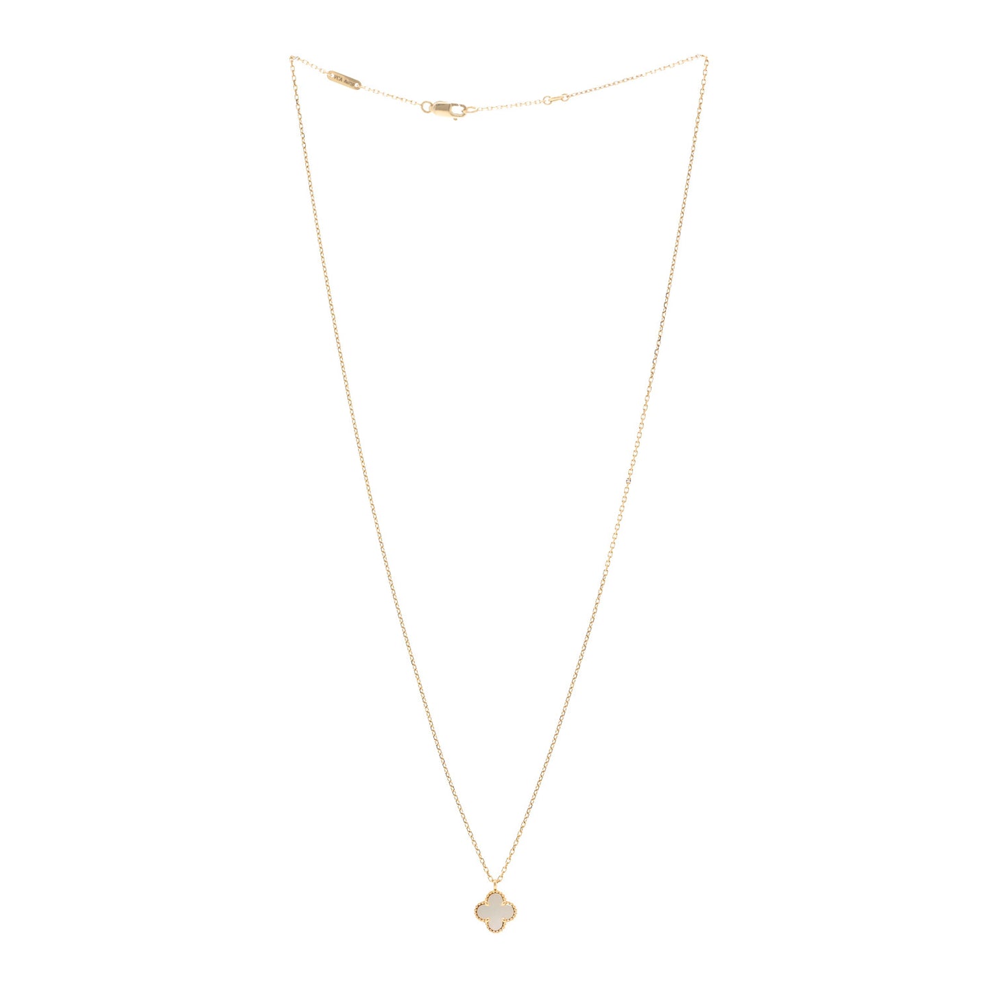 18K Yellow Gold Mother of Pearl Sweet Alhambra Pendant Necklace