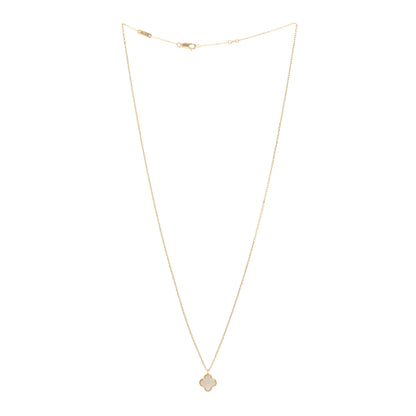 Van Cleef & Arpels 18K Yellow Gold Mother of Pearl Sweet Alhambra Pendant Necklace 3 of 4