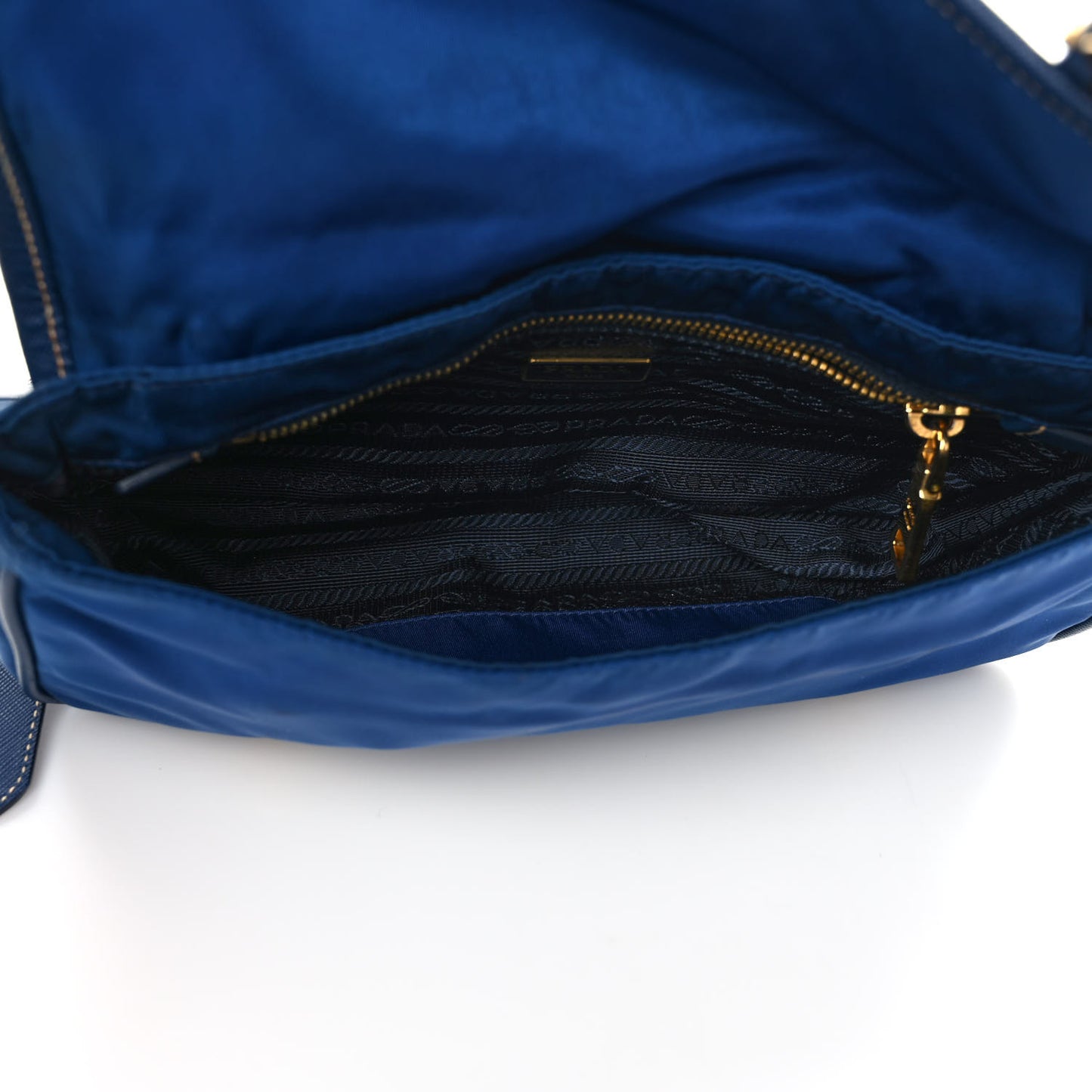 Tessuto Nylon Saffiano Small Messenger Bag Blue