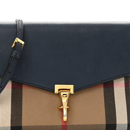 Burberry Derby Calfskin House Check Small Macken Crossbody Bag Ink Blue 9 of 11