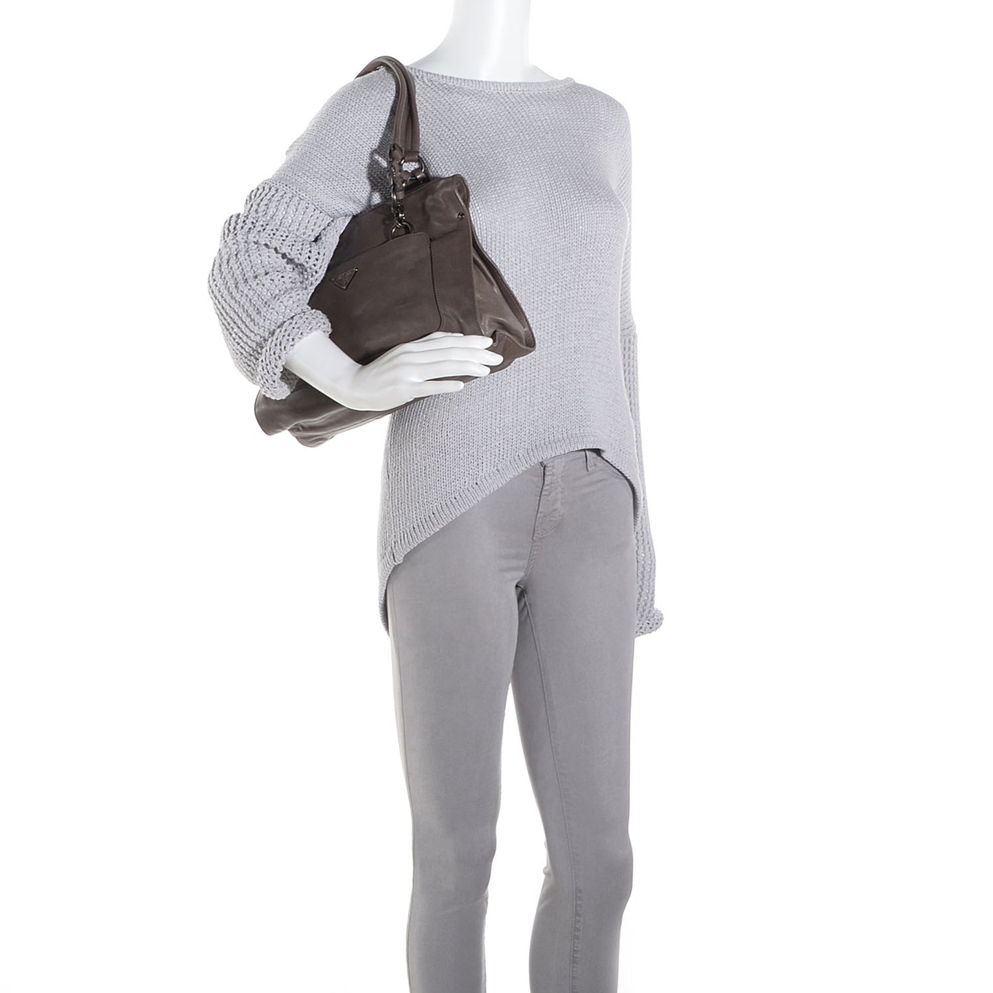 Leather Zip Tote Fumo