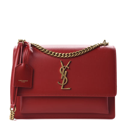 Saint Laurent Calfskin Medium Monogram Sunset Rouge Eros 1 of 10
