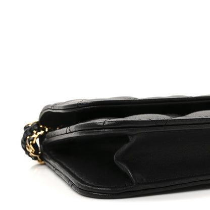Chanel Lambskin Quilted Flap Shoulder Bag Chain Black 10 of 11