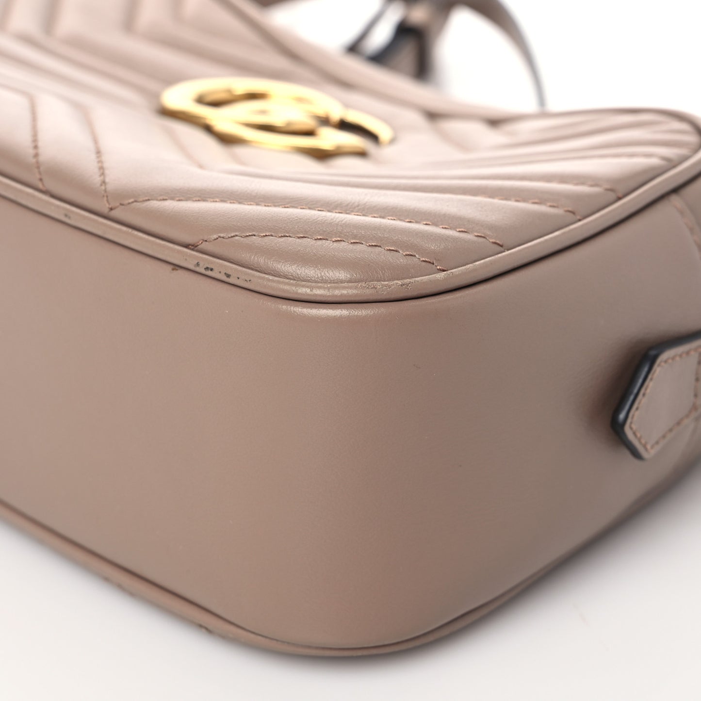Calfskin Matelasse Small GG Marmont Chain Shoulder Bag Porcelain Rose