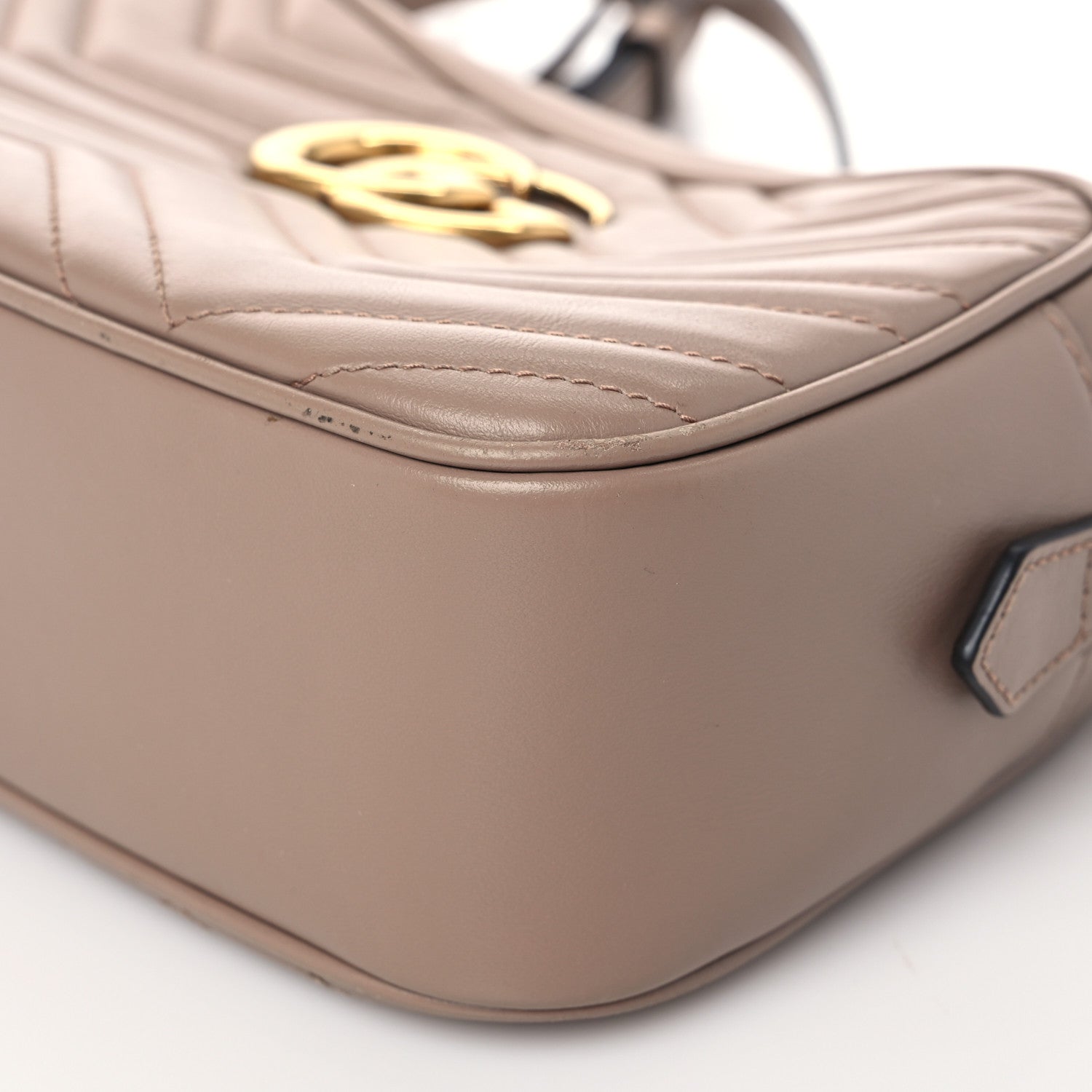 Gucci Calfskin Matelasse Small GG Marmont Chain Shoulder Bag Porcelain Rose 9 of 11