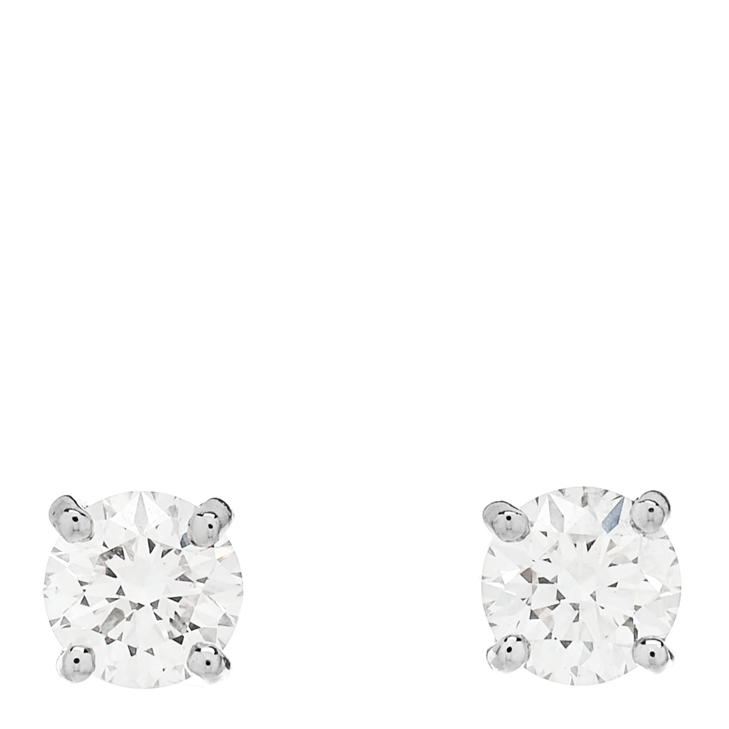 Platinum Diamond .92ctw Round Solitaire Earrings