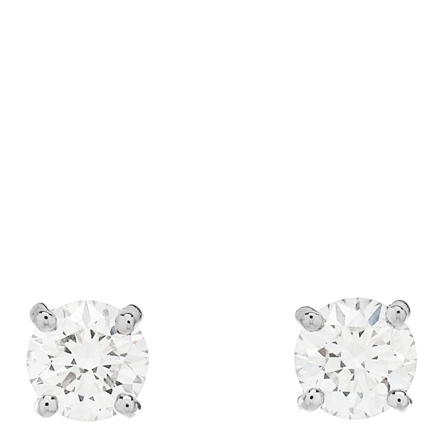 Tiffany Platinum Diamond .92ctw Round Solitaire Earrings 1 of 6