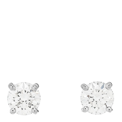 Tiffany Platinum Diamond .92ctw Round Solitaire Earrings 1 of 6