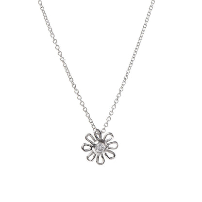 Tiffany Platinum Diamond Daisy Pendant Necklace 4 of 7