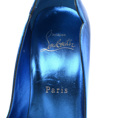 Christian Louboutin Metallic Patent Hot Chick 100 Pumps 36 Blue 7 of 10