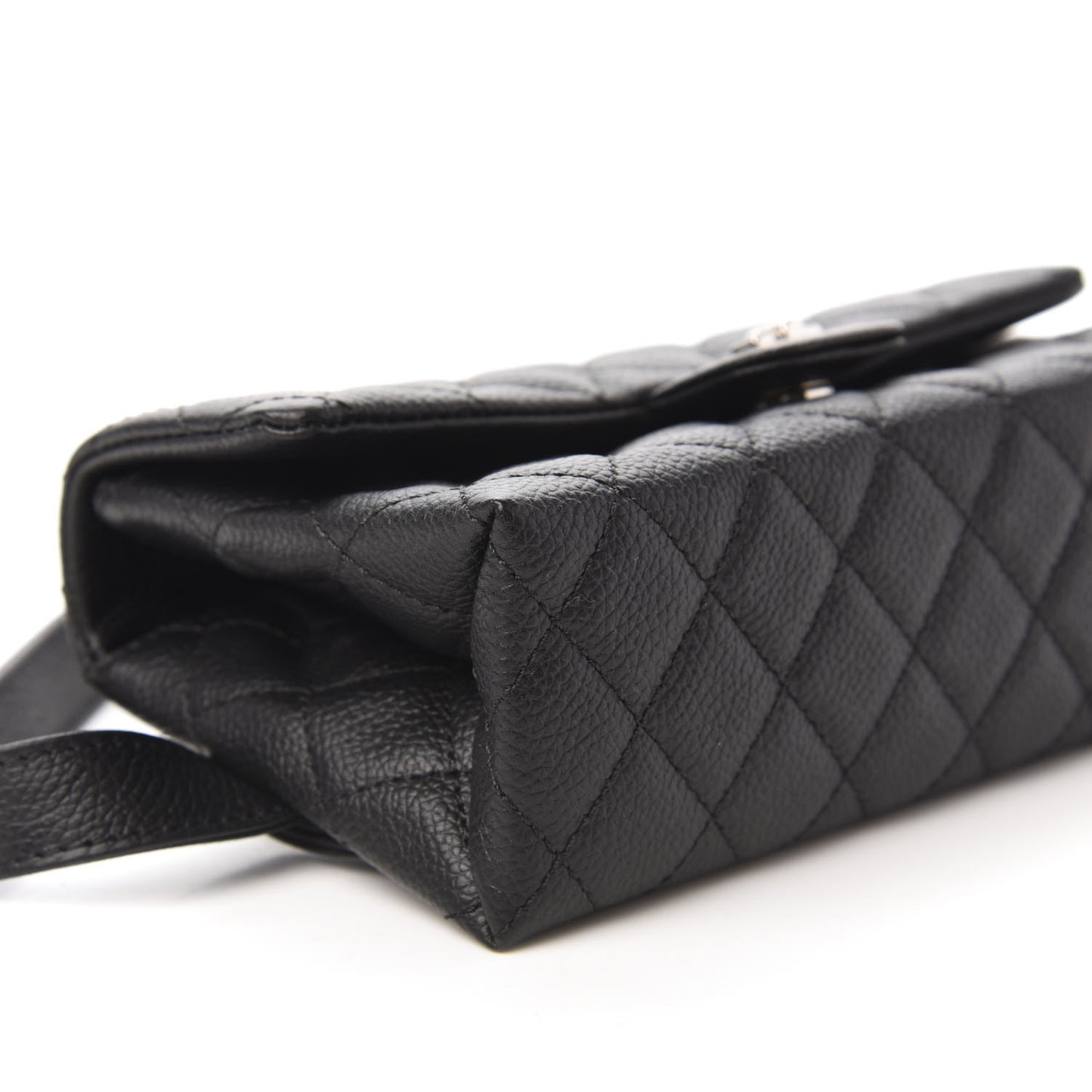 Grained Calfskin Quilted 2.55 Reissue Flap Belt Bag Clutch Black