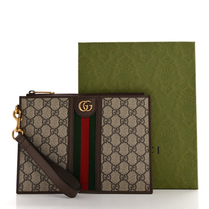 Gucci GG Supreme Monogram Web Ophidia Wristlet Pouch Brown 10 of 10