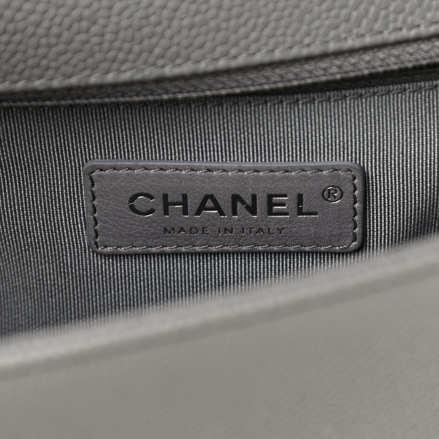 Chanel Caviar Chevron Quilted New Medium Boy Flap Grey 6 of 10