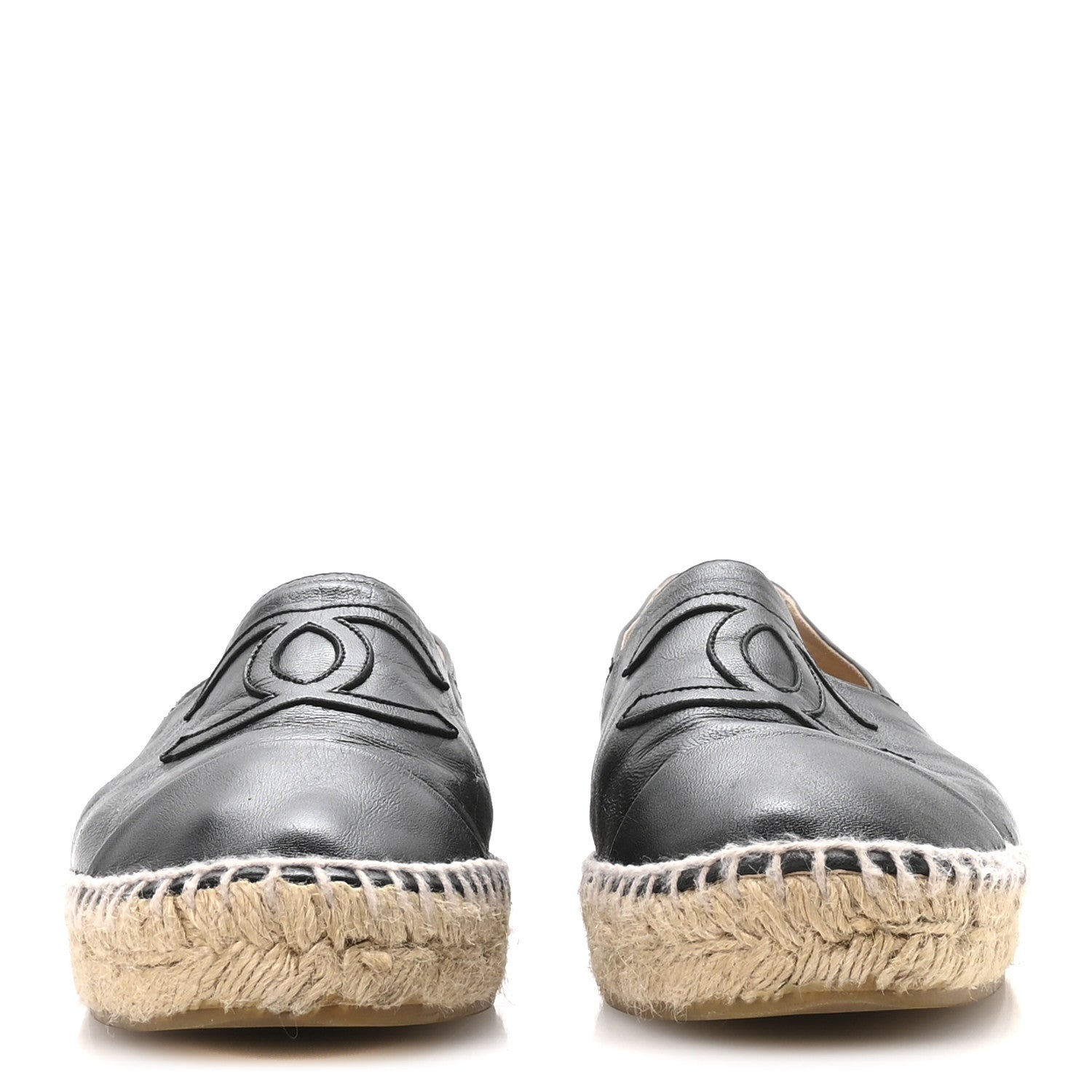 Chanel Lambskin CC Espadrilles 39 Black 3 of 9