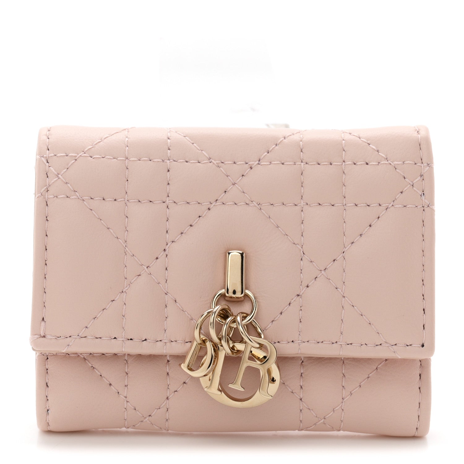 Christian Dior Lambskin Cannage My Dior Veronia Wallet Powder Pink 1 of 7