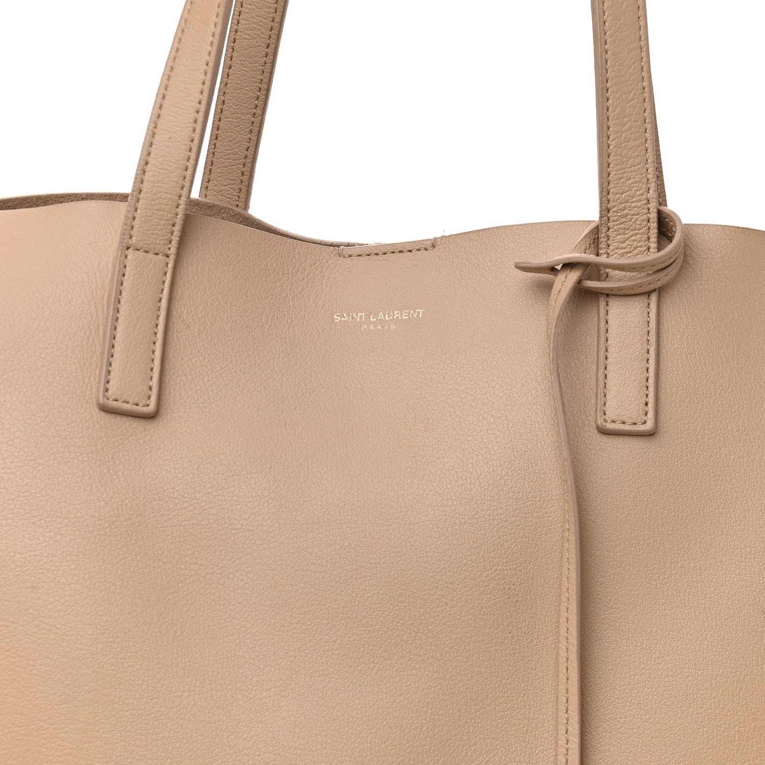 Saint Laurent Calfskin Large Shopping Tote Dark Beige 9 of 17