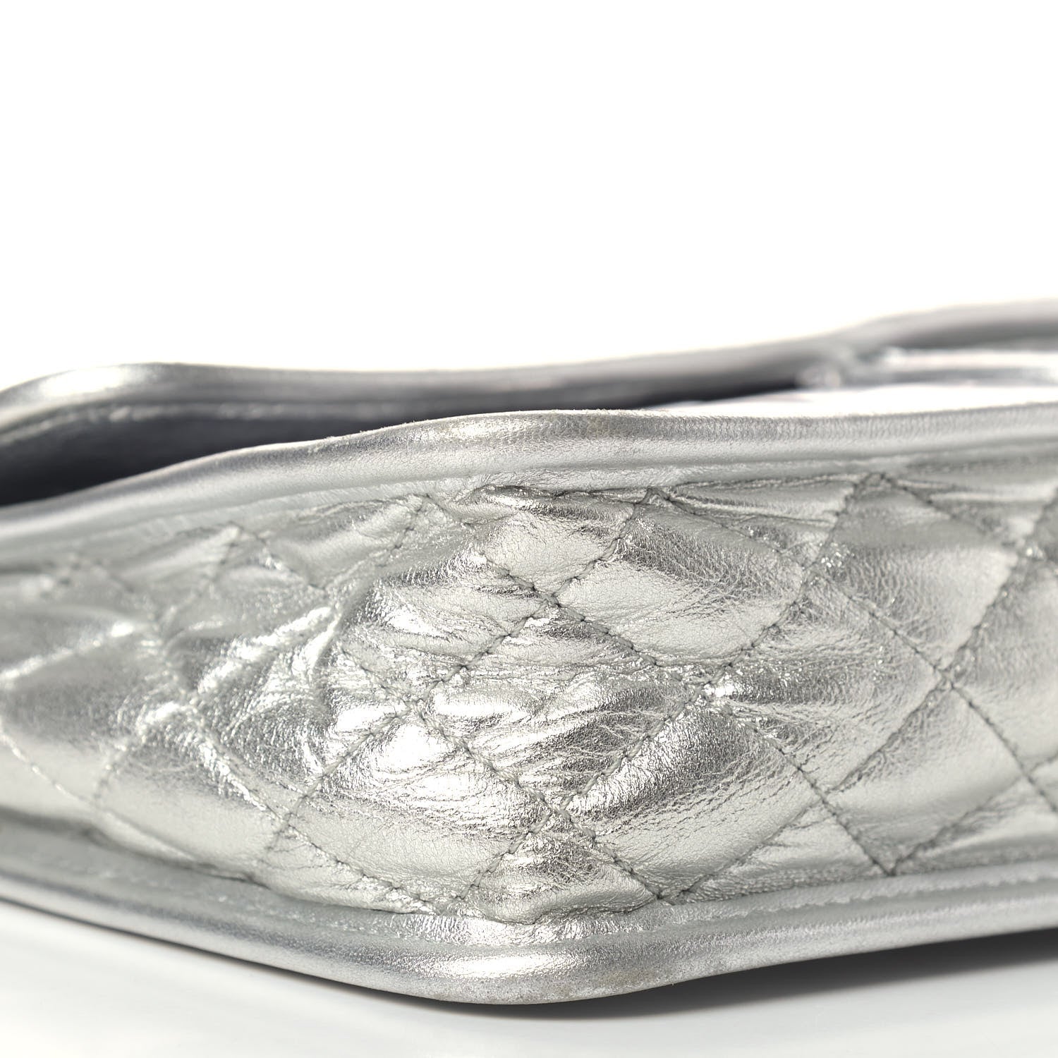 Chanel Vinyl Large Ice Cube Flap Silver 8 of 11