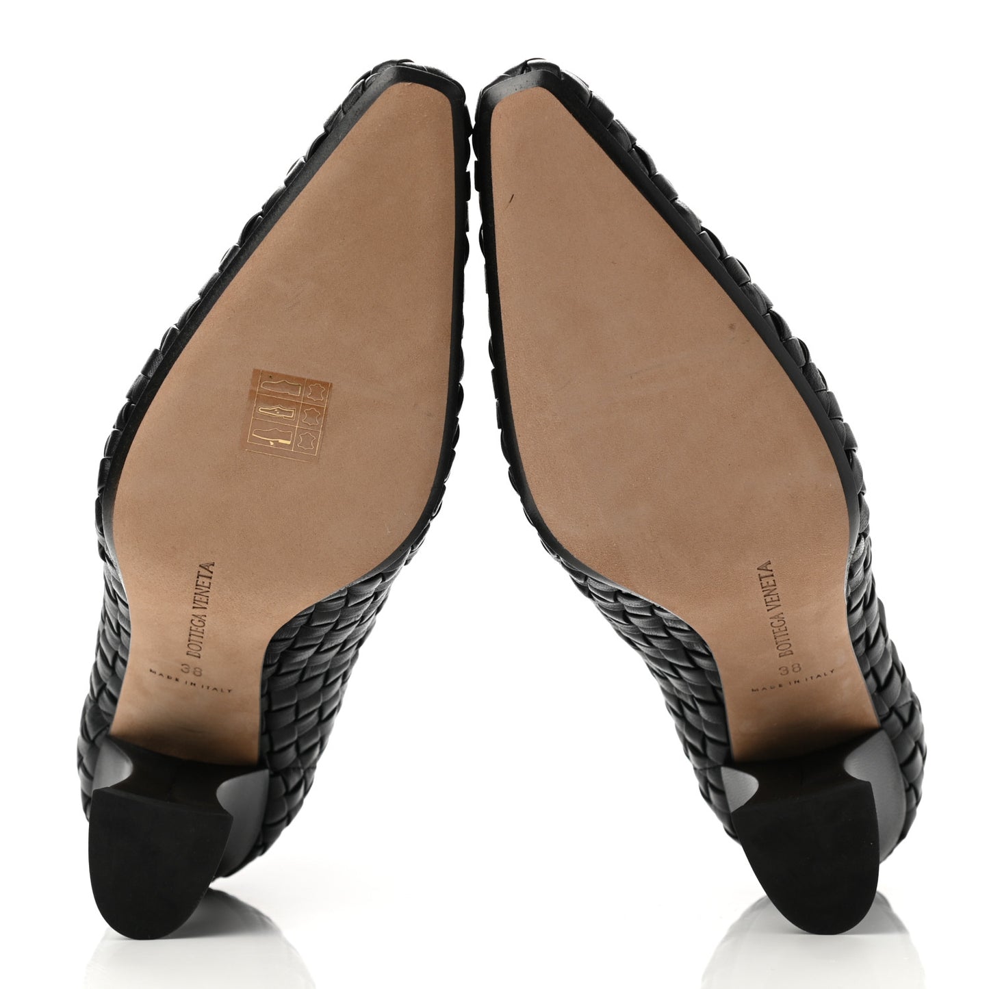 Nappa Intrecciato Ankle Boots 38 Black