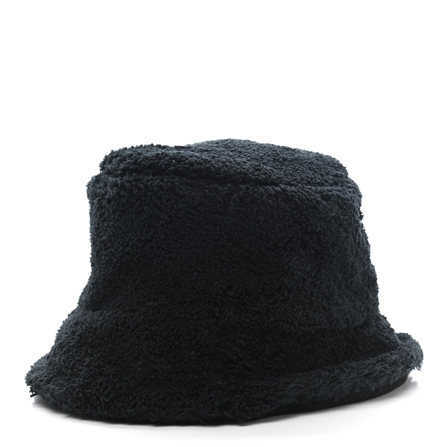 Terry Cloth Logo Embroidered Womens Bucket Hat S Black White